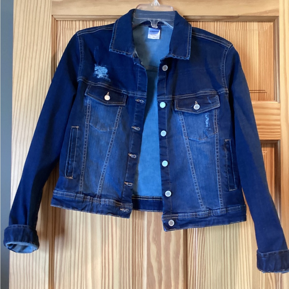 Route 66 distressed jean jacket size small